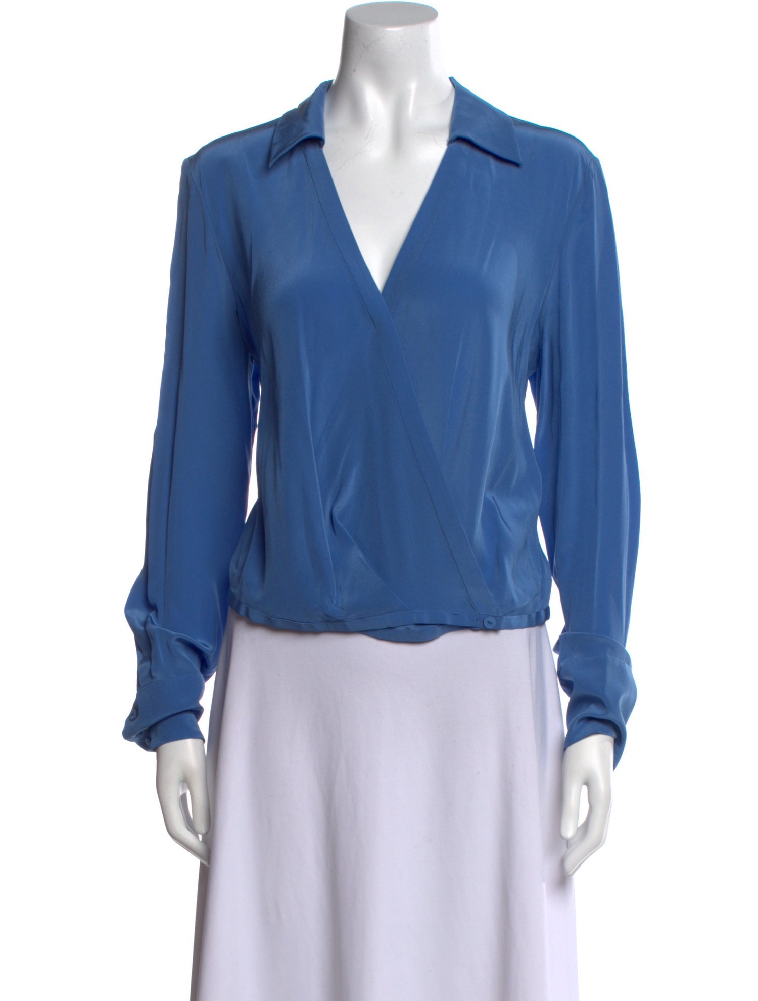 Diane von Furstenberg Silk Long Sleeve Polo w/ Tags