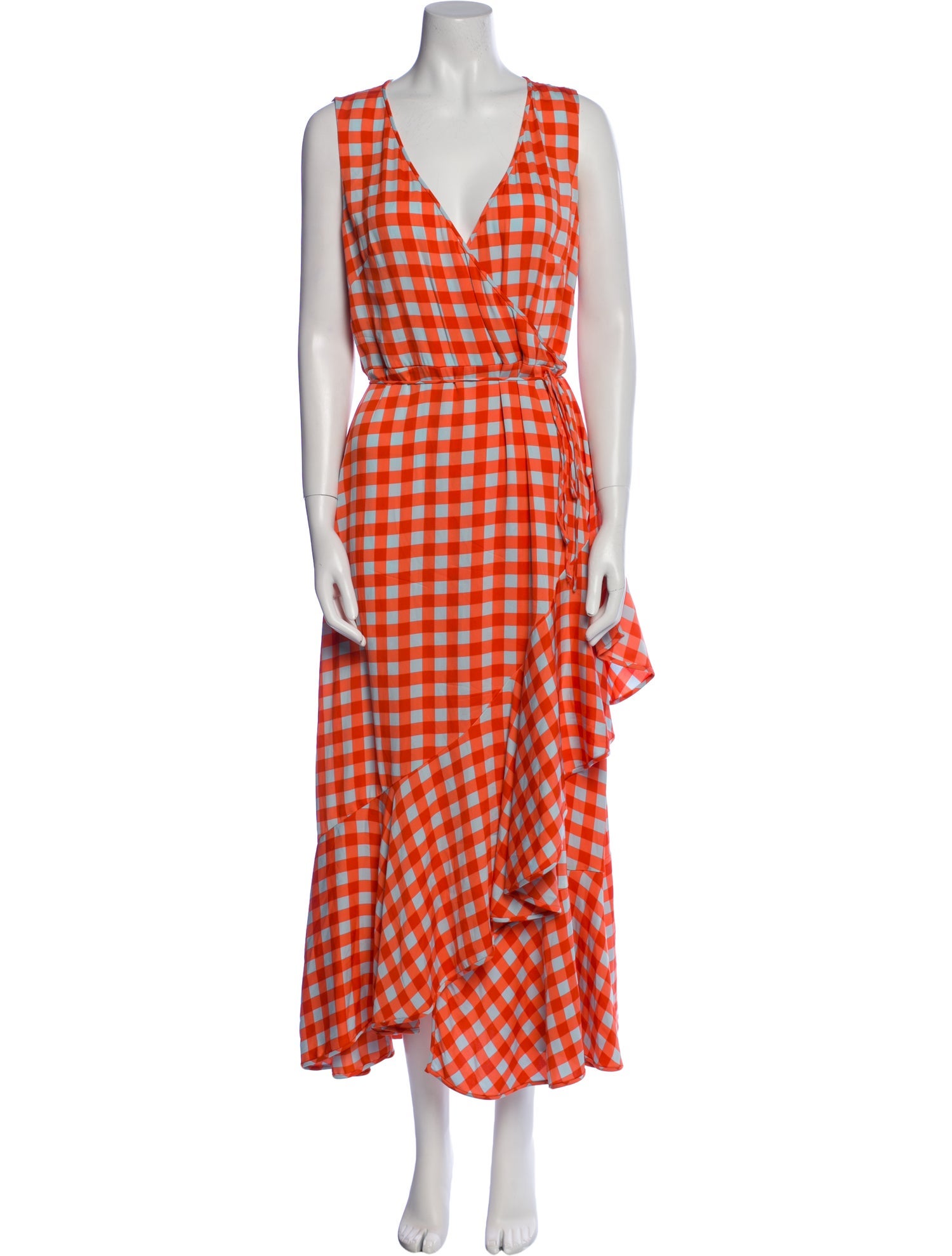 Diane von Furstenberg Plaid Print Long Dress