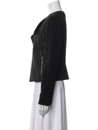 Diane von Furstenberg Virgin Wool Tweed Pattern Biker Jacket