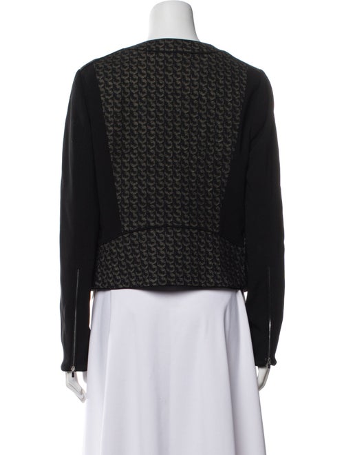 Diane von Furstenberg Virgin Wool Tweed Pattern Biker Jacket