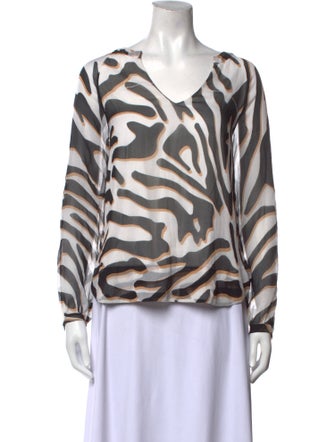 Diane von Furstenberg Silk Animal Print Blouse