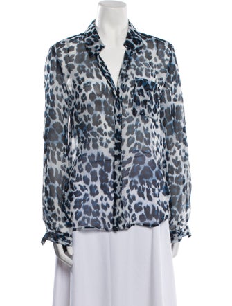 Diane von Furstenberg Silk Animal Print Blouse