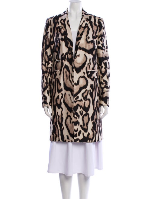 Diane von Furstenberg Wool Animal Print Faux Fur Coat
