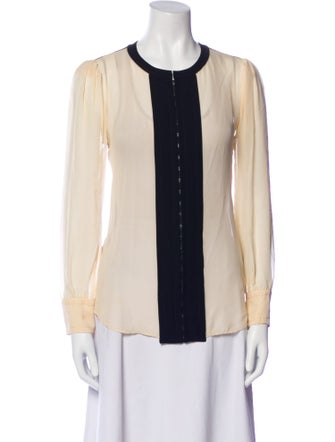 Diane von Furstenberg Silk Crew Neck Blouse
