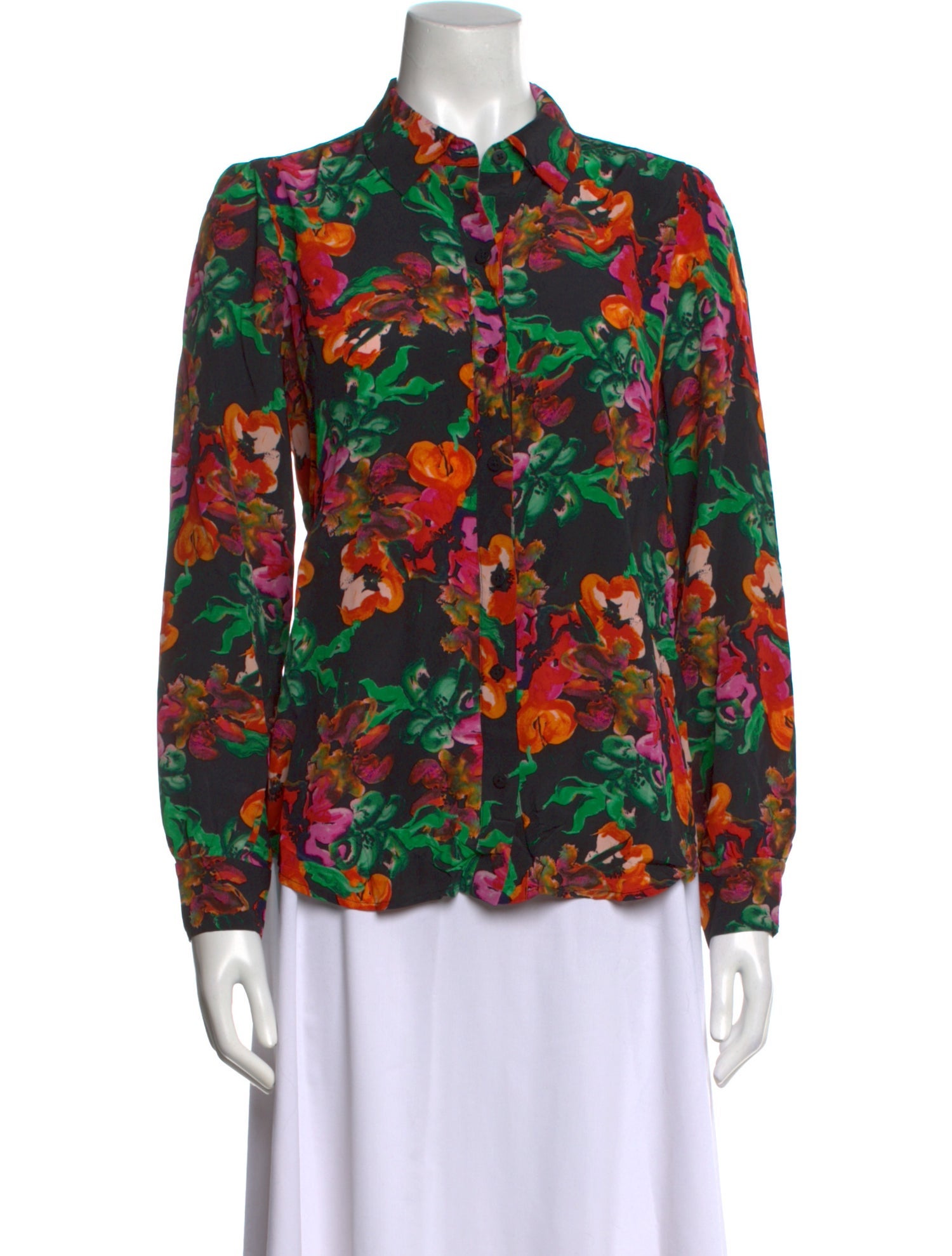 Diane von Furstenberg Silk Floral Print Blouse