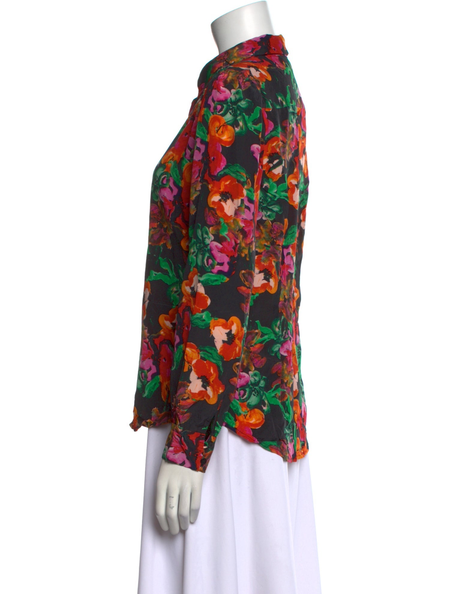 Diane von Furstenberg Silk Floral Print Blouse