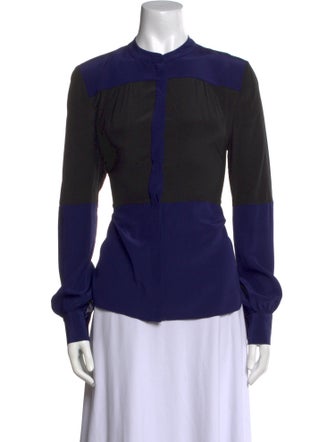 Diane von Furstenberg Silk Mock Neck Blouse