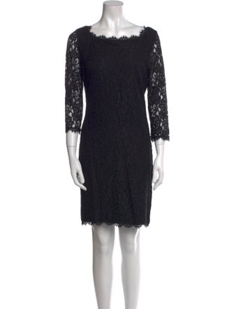 Diane von Furstenberg Lace Pattern Knee-Length Dress