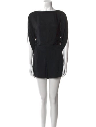 Diane von Furstenberg Silk Bateau Neckline Romper