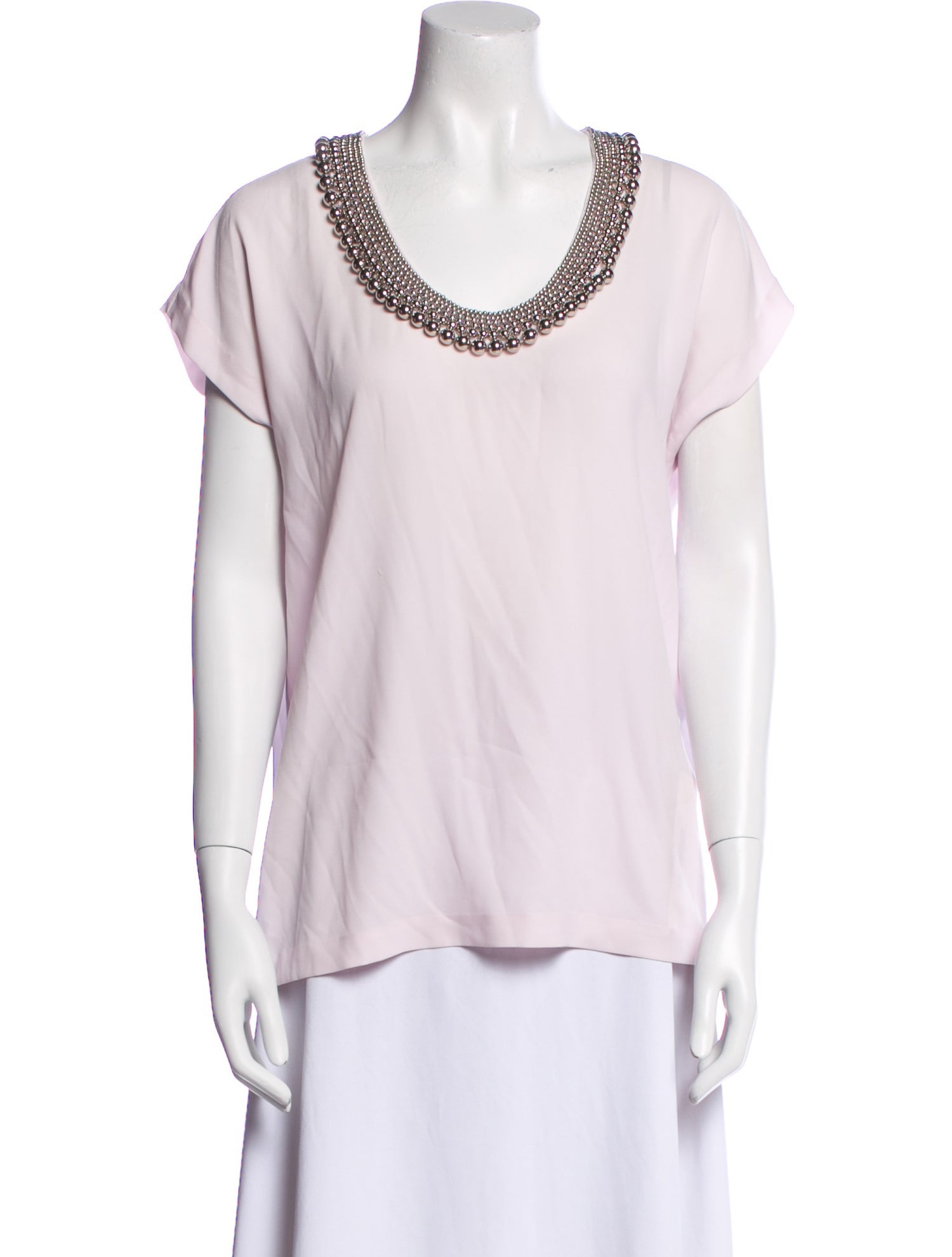 Diane von Furstenberg Scoop Neck Short Sleeve T-Shirt