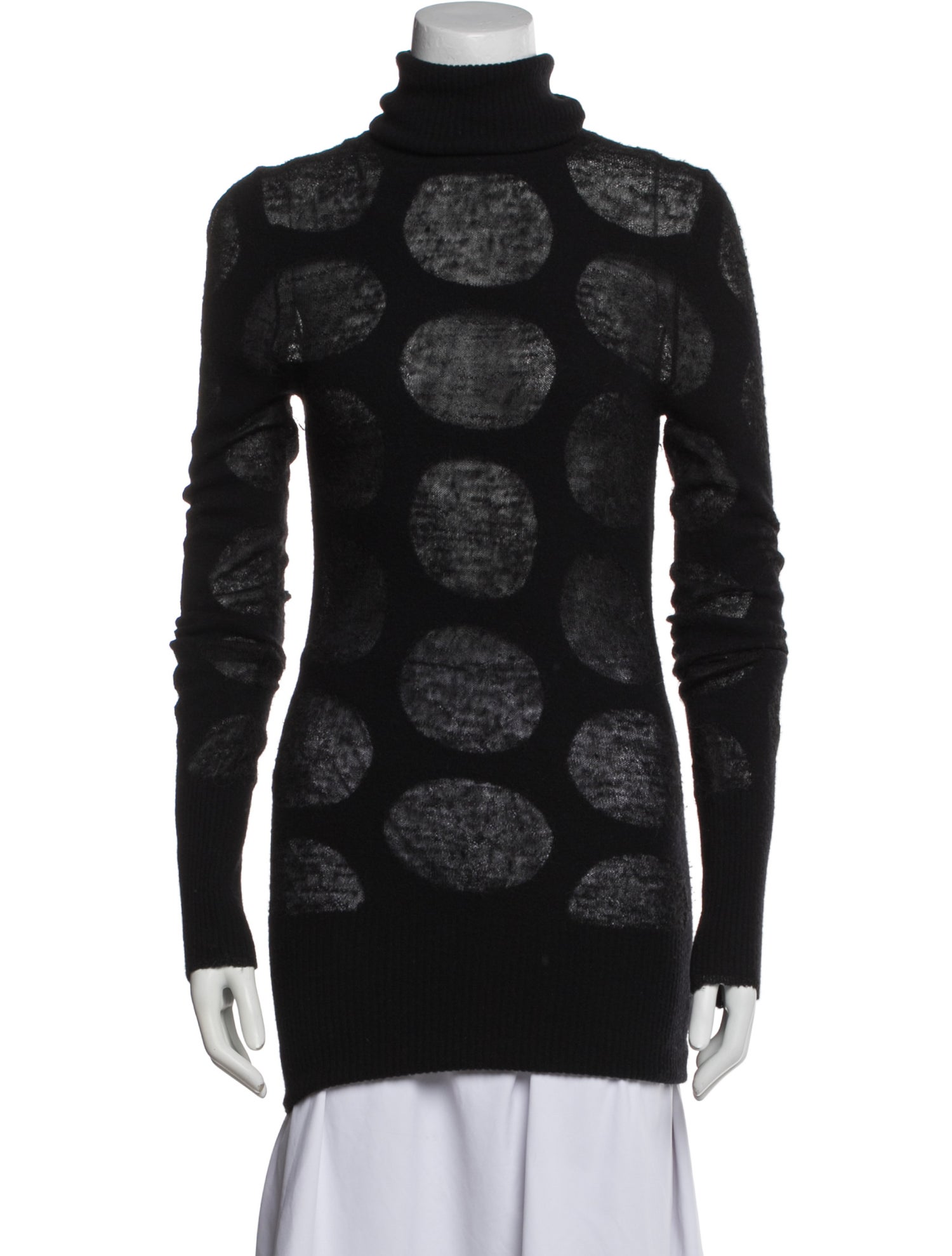 Diane von Furstenberg Merino Wool Polka Dot Print Sweater