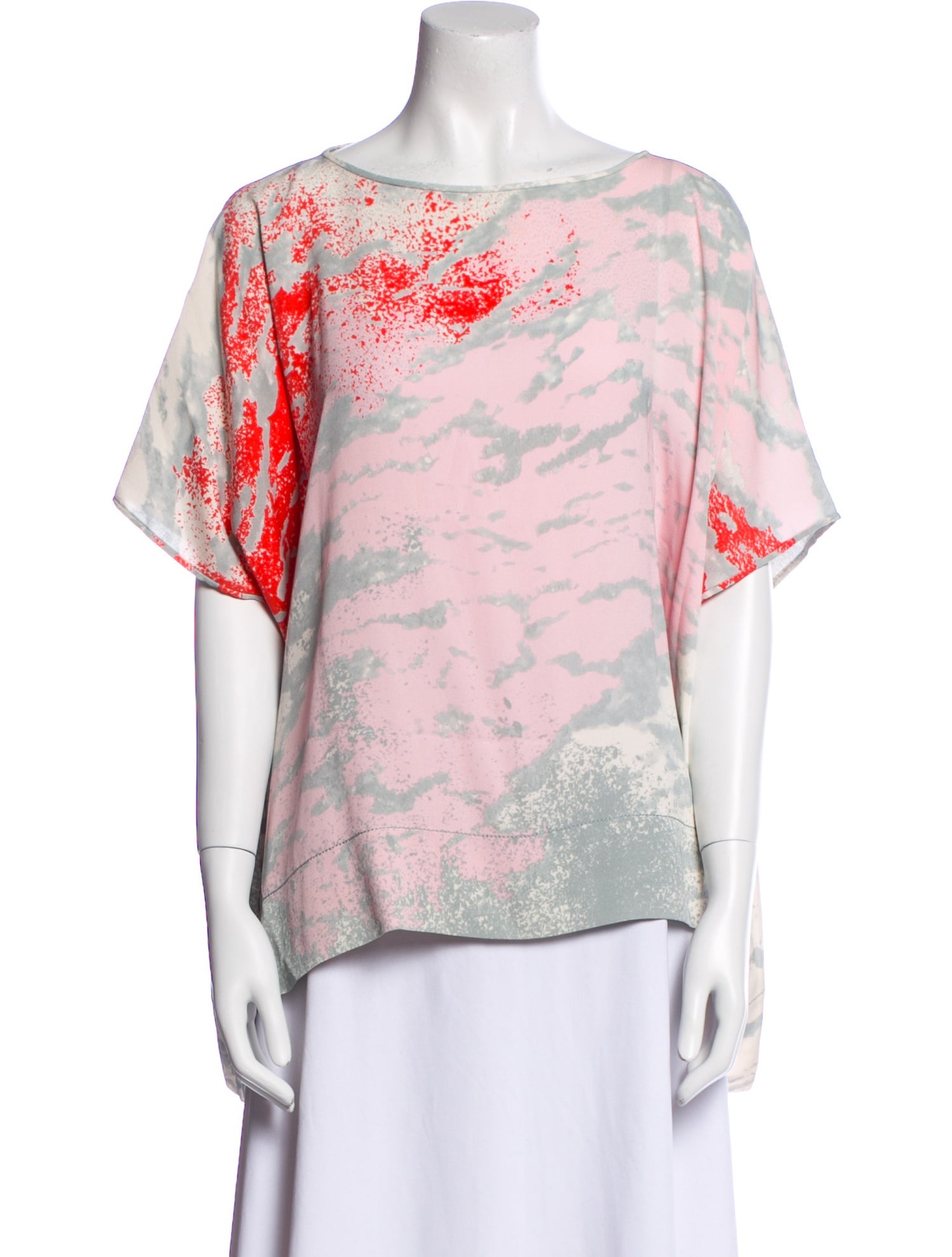Diane von Furstenberg Silk Tie-Dye Print T-Shirt