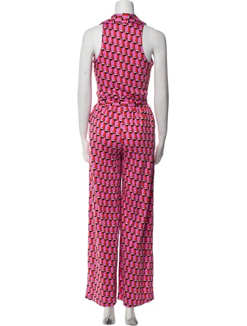 Diane von Furstenberg Printed V-Neck Jumpsuit