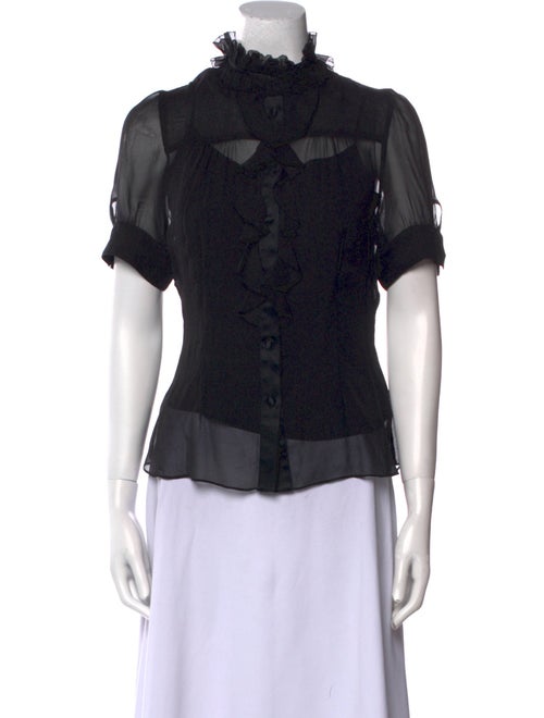 Diane von Furstenberg Silk Mock Neck Blouse