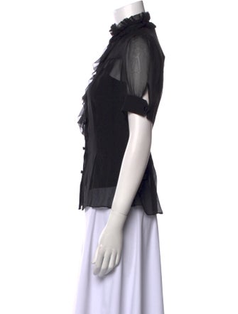 Diane von Furstenberg Silk Mock Neck Blouse