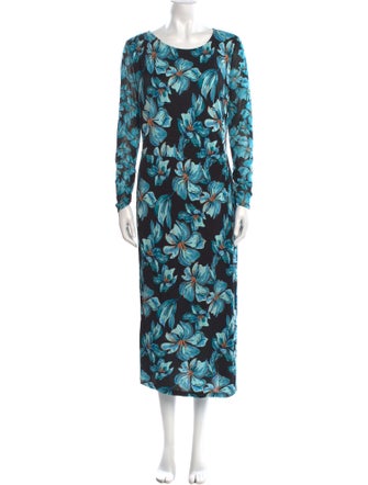 Diane von Furstenberg Floral Print Midi Length Dress