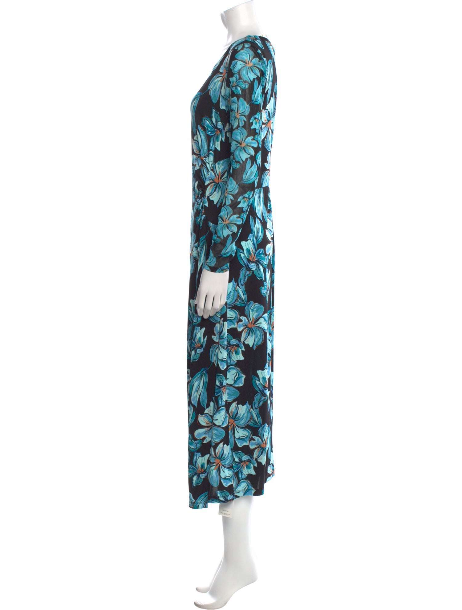 Diane von Furstenberg Floral Print Midi Length Dress