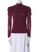Diane von Furstenberg Printed Mock Neck Blouse