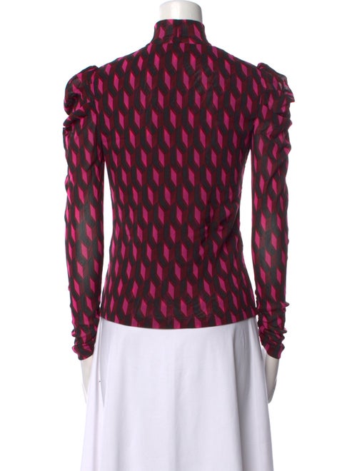 Diane von Furstenberg Printed Mock Neck Blouse