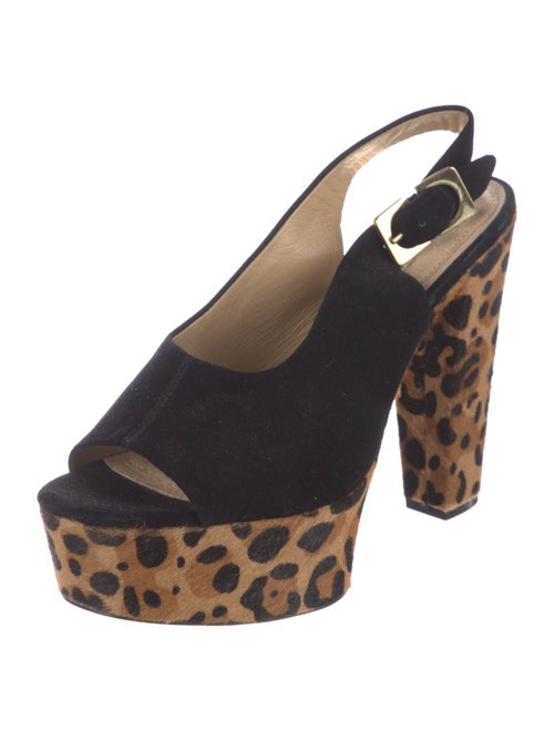 Diane von Furstenberg Ponyhair Animal Print Slingback Pumps