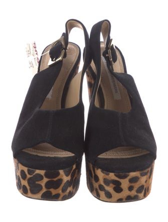 Diane von Furstenberg Ponyhair Animal Print Slingback Pumps
