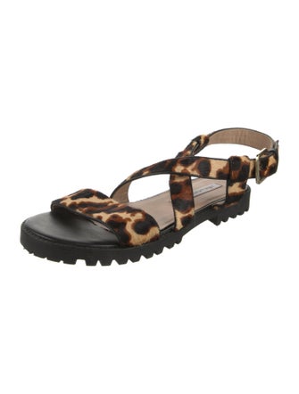 Diane von Furstenberg Ponyhair Animal Print Slingback Sandals
