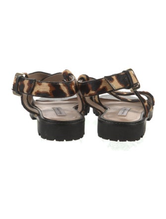 Diane von Furstenberg Ponyhair Animal Print Slingback Sandals