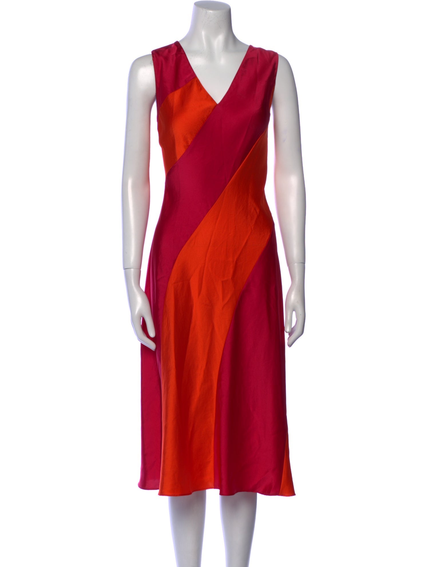 Diane von Furstenberg Colorblock Pattern Midi Length Dress