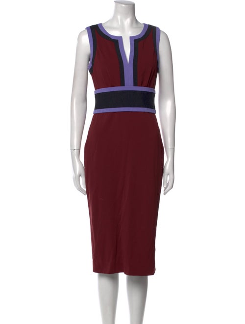 Diane von Furstenberg Colorblock Pattern Knee-Length Dress