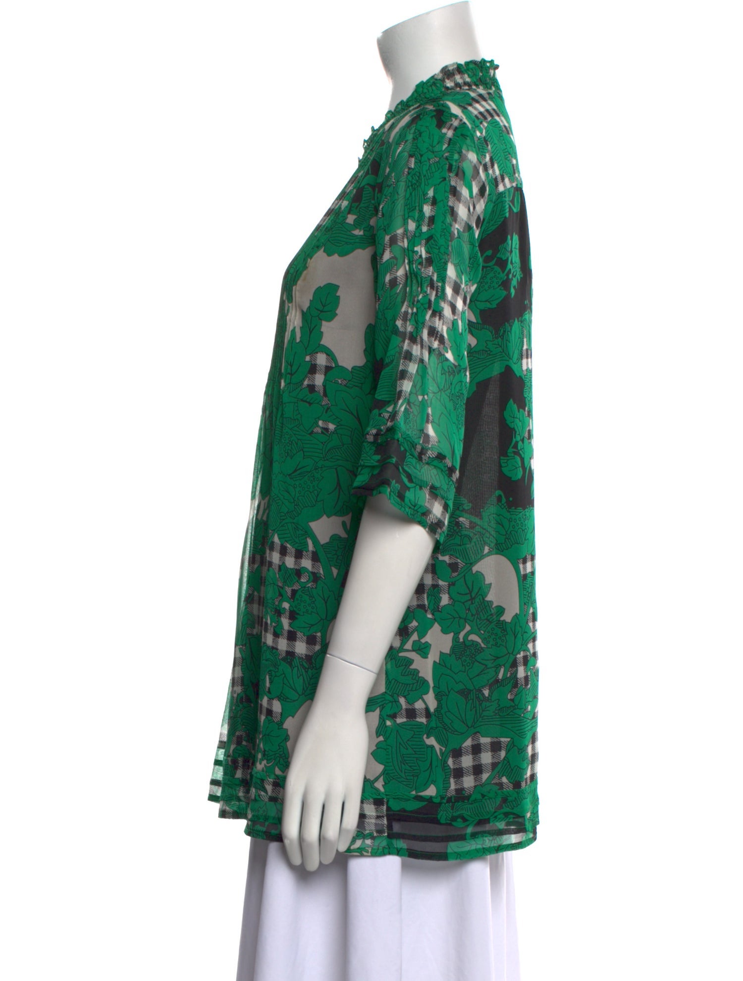 Diane von Furstenberg Silk Printed Button-Up Top