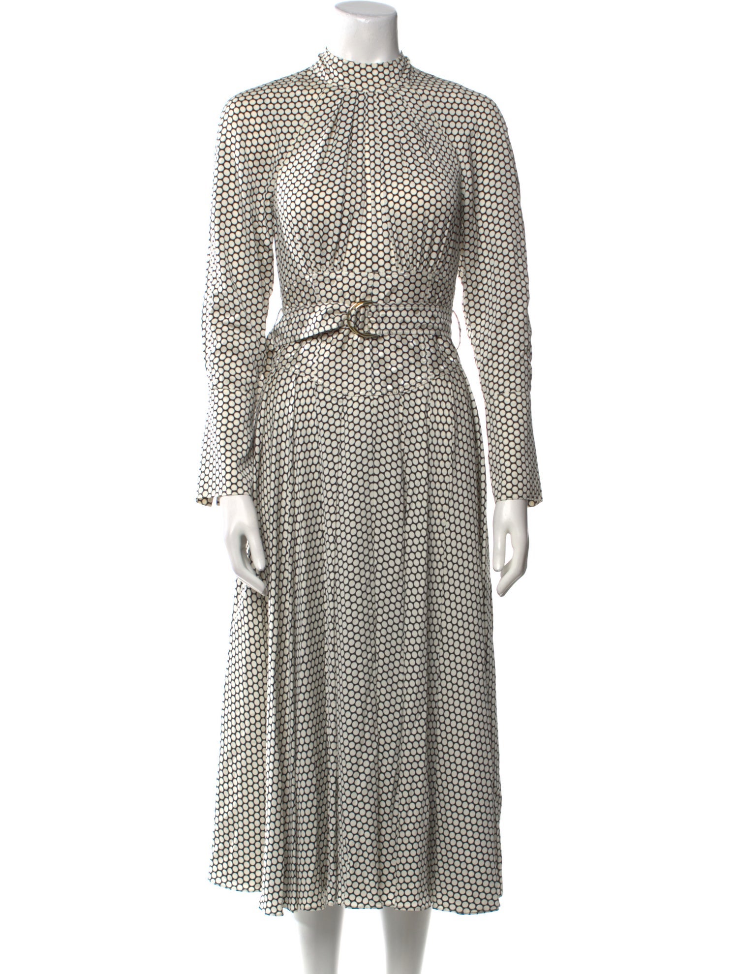 Diane von Furstenberg Polka Dot Print Midi Length Dress