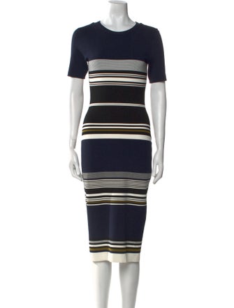 Diane von Furstenberg Striped Midi Length Dress