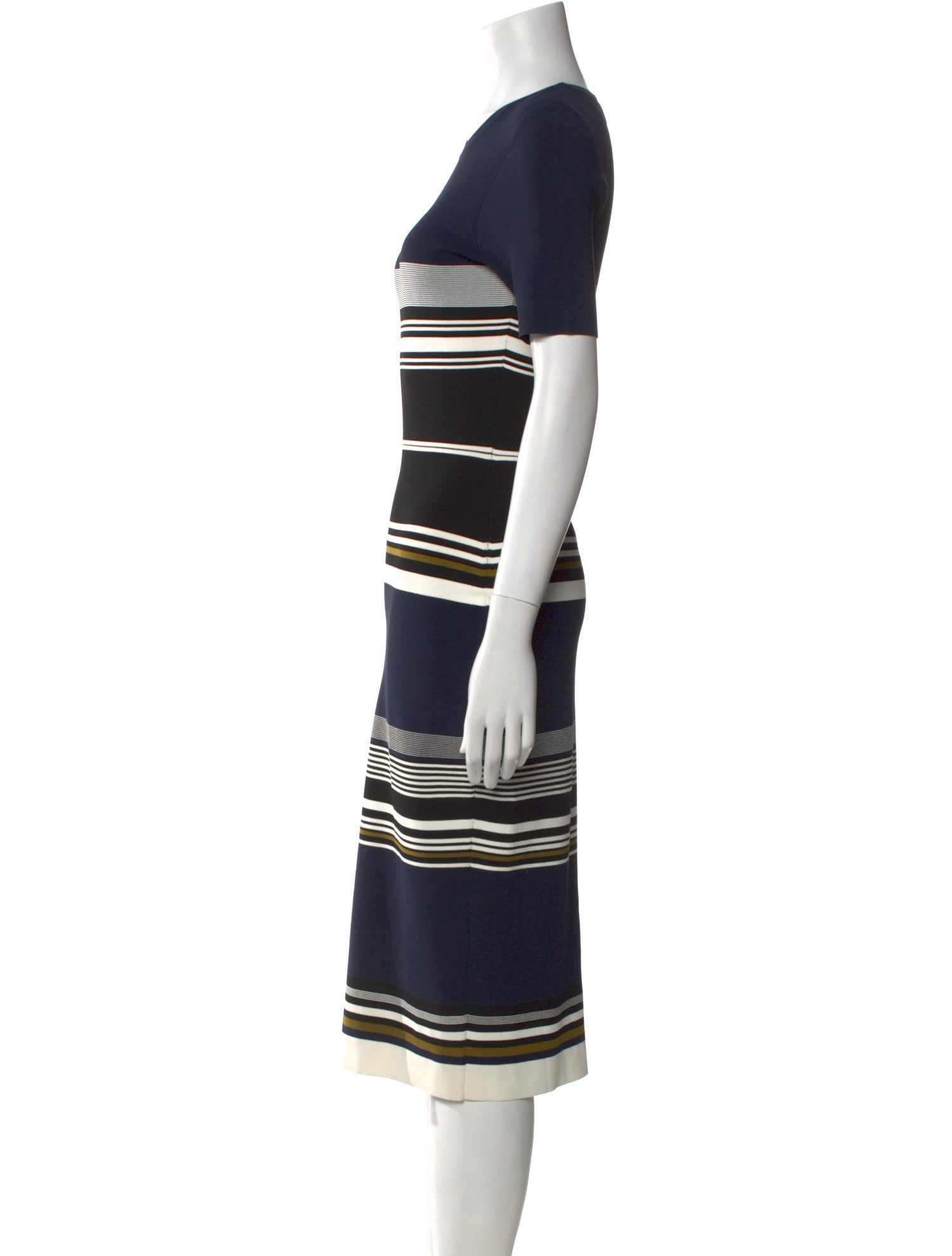 Diane von Furstenberg Striped Midi Length Dress