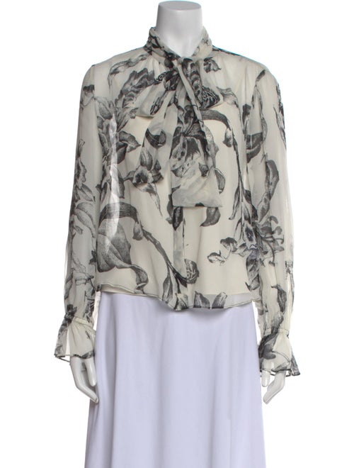 Diane von Furstenberg Silk Floral Print Blouse