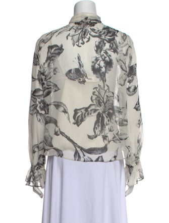 Diane von Furstenberg Silk Floral Print Blouse