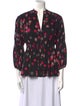 Diane von Furstenberg Silk Polka Dot Print Blouse