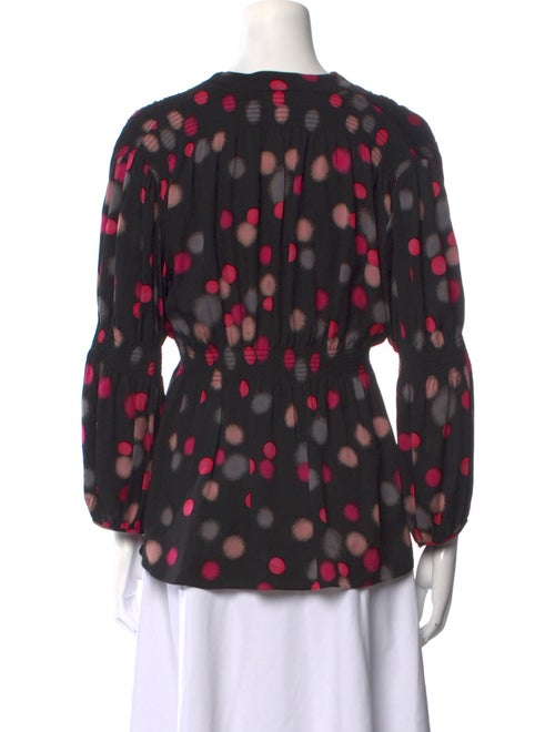 Diane von Furstenberg Silk Polka Dot Print Blouse