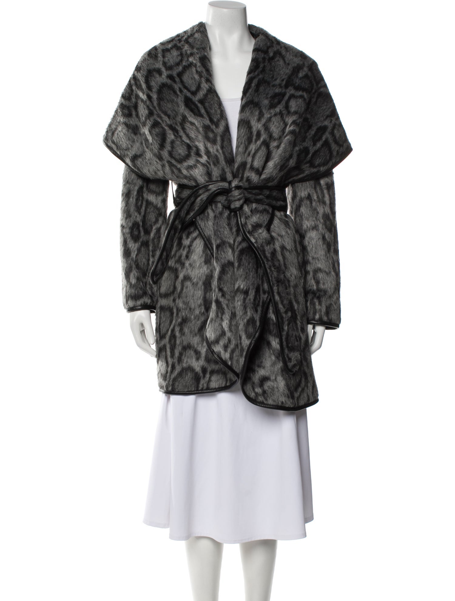 Diane von Furstenberg Animal Print Faux Fur Coat w/ Tags