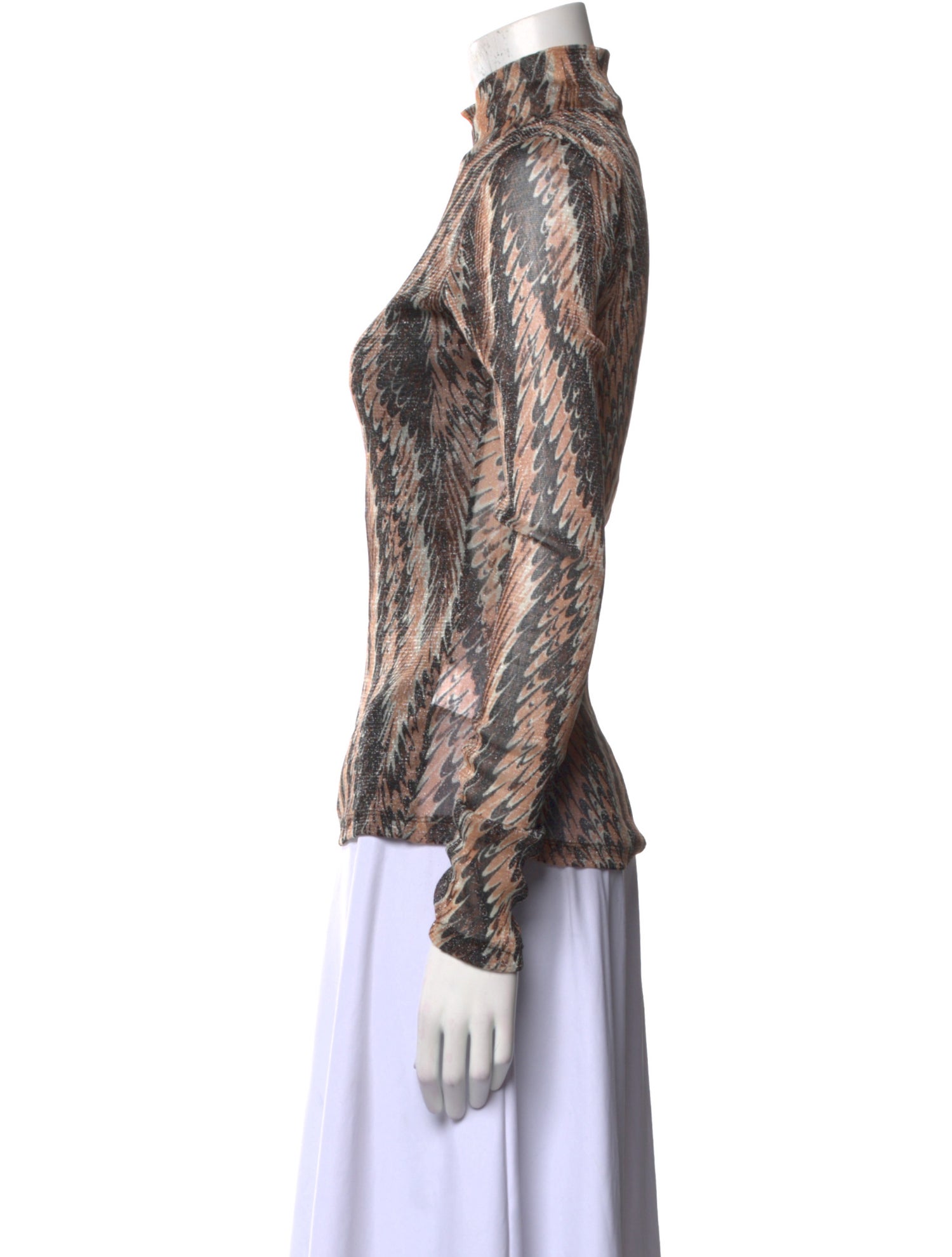 Diane von Furstenberg Printed Mock Neck Blouse