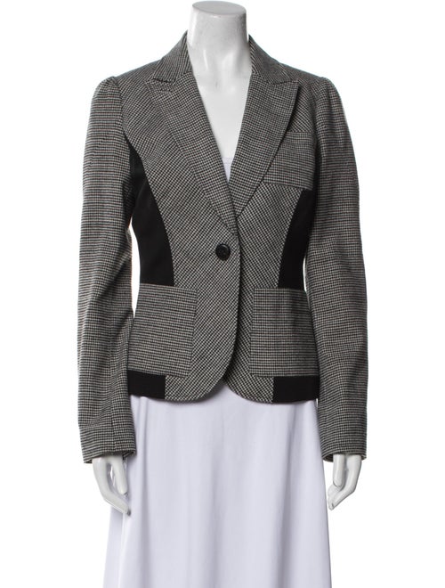Diane von Furstenberg Wool Plaid Print Blazer