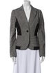 Diane von Furstenberg Wool Plaid Print Blazer