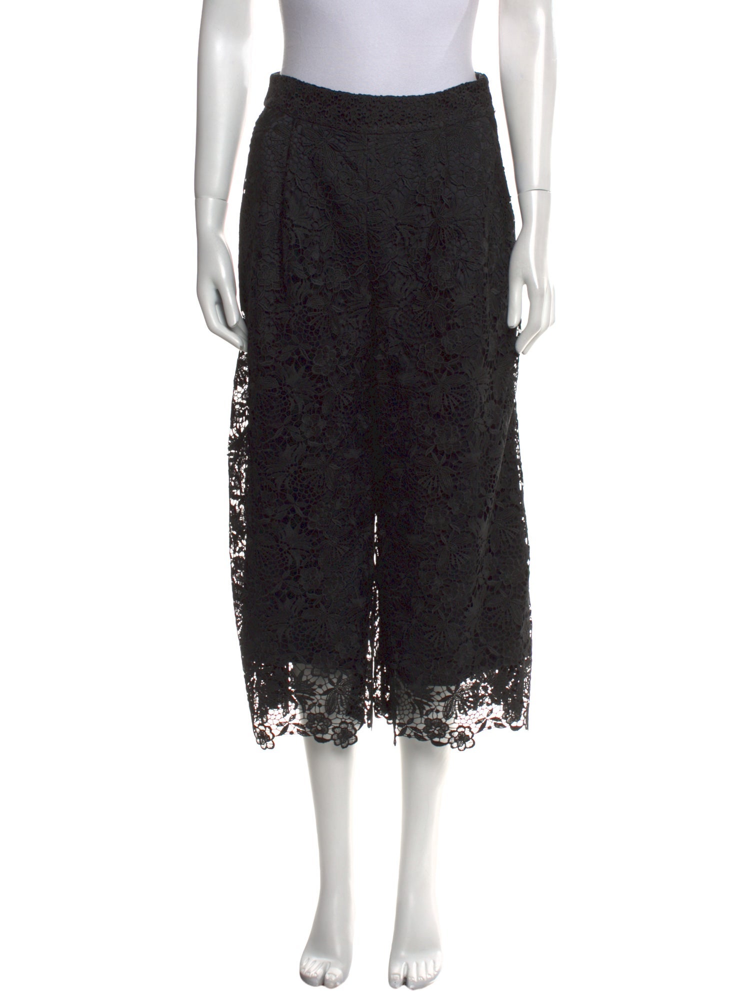 Diane von Furstenberg Lace Pattern Wide Leg Pants