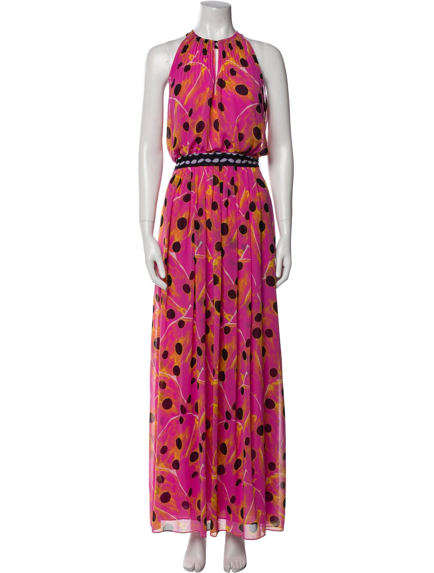 Diane von Furstenberg Polka Dot Print Long Dress