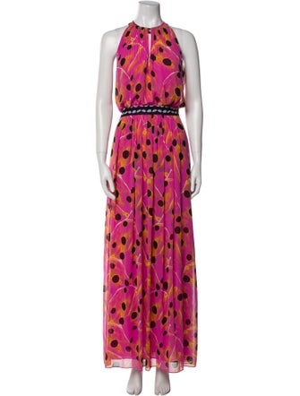 Diane von Furstenberg Polka Dot Print Long Dress