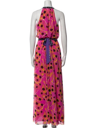 Diane von Furstenberg Polka Dot Print Long Dress