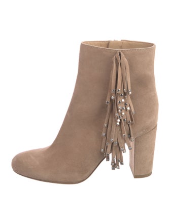 Diane von Furstenberg Suede Studded Accents Boots
