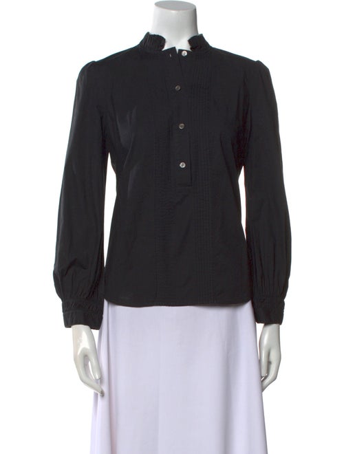 Diane von Furstenberg Mock Neck Long Sleeve Polo