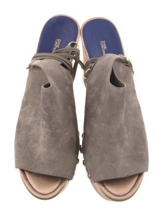 Diane von Furstenberg Suede Studded Accents Sandals