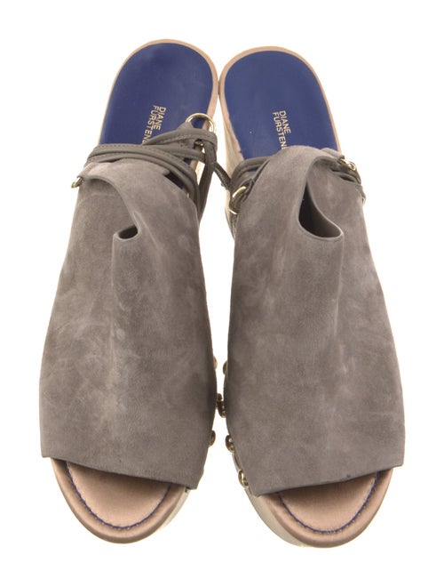 Diane von Furstenberg Suede Studded Accents Sandals