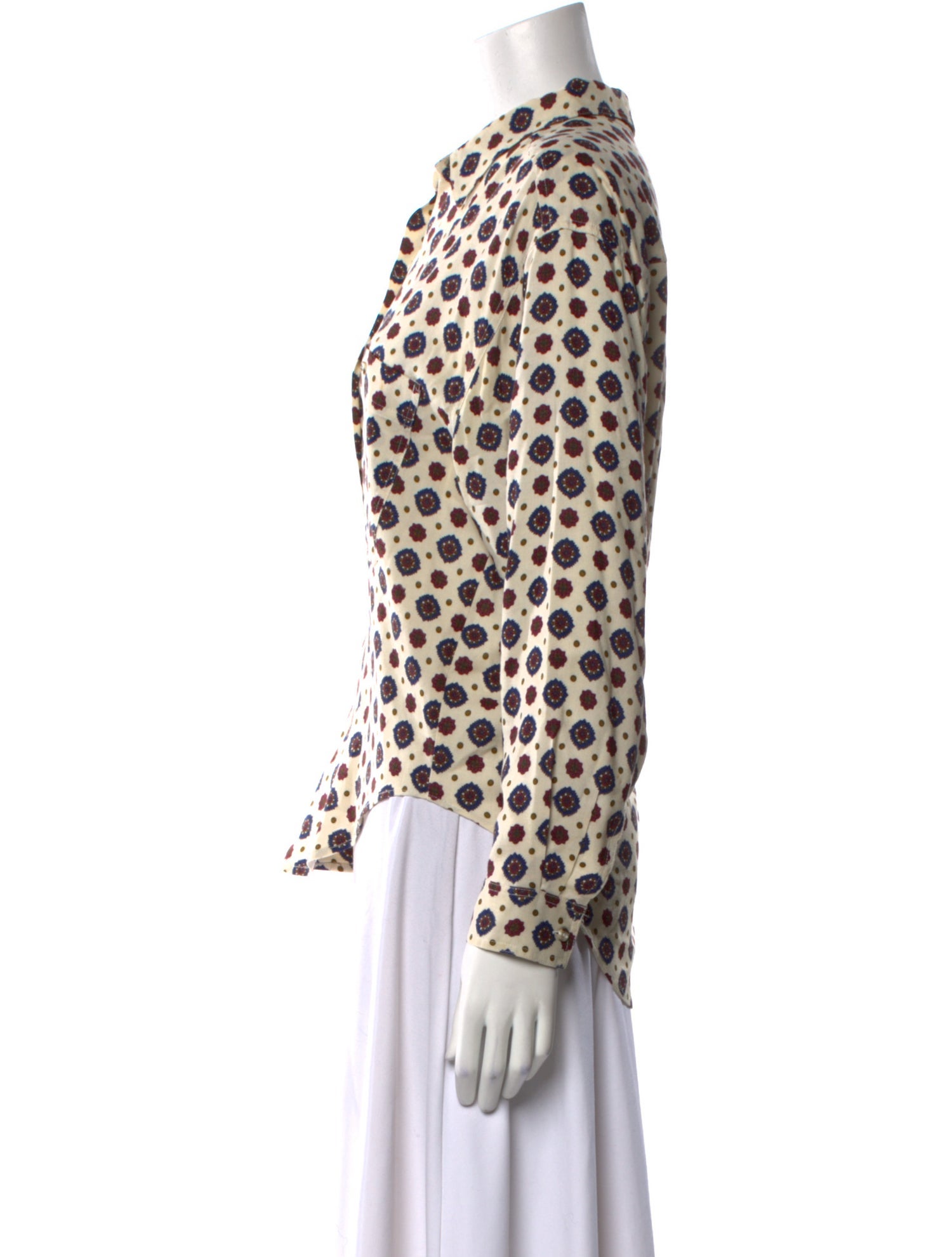 Diane von Furstenberg Printed V-Neck Blouse